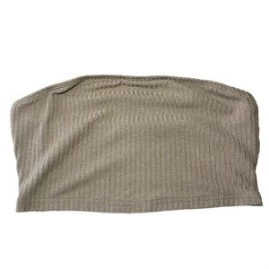 SHEIN Tan Ribbed Tube Top, Size M, Pre-Owned, No Flaws